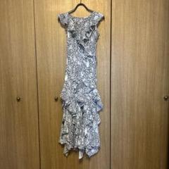 【DKNY】フローラル シフォン フィット&フレア ミディドレス フラワー ウエスト シアー シフォン 長袖 タイト ミニドレス