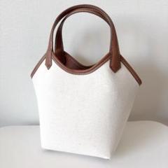 未使用】ZARA ザラ＊コントラストキャンバスミニトートバッグ