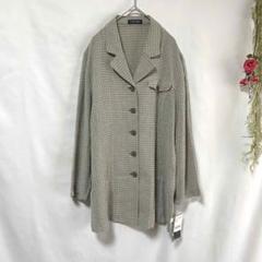 新品タグ付✨【menina】長袖サマージャケット リネンブ チェック柄 (L)