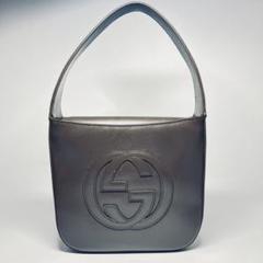 美品 GUCCI グッチ レザー ミニ トートバッグ インターロッキング