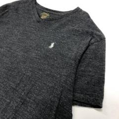 【美品】ポロラルフローレン 半袖Tシャツ ロゴ刺繍 ダークグレー メンズL
