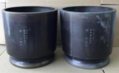 2個セット　火鉢　唐金　美術火鉢　手あぶり　樓閣山水　丸台　レトロ　アンティーク Amazon.co.jp: 火鉢 唐金 美術火鉢 手あぶり 樓閣山水 丸台