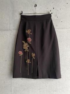 vivian tam スカート　ブラウン　刺繍　0 vivian tam スカート ブラウン 刺繍 0 - メルカリ