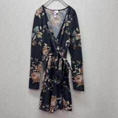 ✨USA製✨ alya ワンピース カシュクール ミニ丈 キレカジ 薔薇 伸縮性