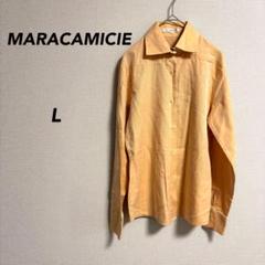 【ナラカミーチェ】ワイドカラー カジュアルシャツ　オレンジ L 春秋 レディース