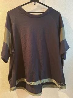 AMERICAN HOLIC 異素材ライン切替プルオーバー ネイビー