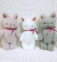 pream サンリオ テディベア テディキャット ぬいぐるみ 作家 ハンドメイド ハンドメイド テディキャット 猫ちゃんトリオ 3匹セット 手作り