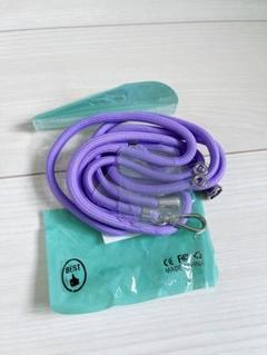 スマホ ストラップ ネック ホルダー 携帯 肩掛け パープル 紫 新品