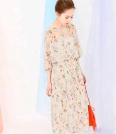 KBF ロングワンピース フラワー マキシ フラワー小花 アーバンリサーチ