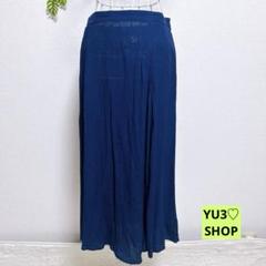 GAPギャップ ロングフレアスカート レーヨン100% 濃いネイビー
