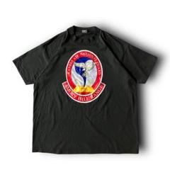 USA製90年代フルーツオブザルーム希少カンザス州空軍ロゴTシャツ黒Tシングル