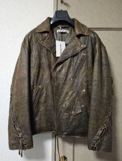 Acne Studios レザージャケット ライダース ダブル ベージュ 34 Acne Studios - バイカーレザージャケット - ブラック