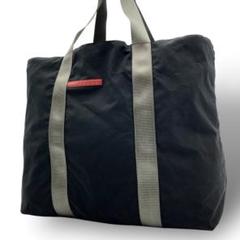 プラダスポーツ PRADA トートバッグ　ブラック　ナイロン　レッドライン プラダスポーツ PRADA トートバッグ ブラック ナイロン レッド