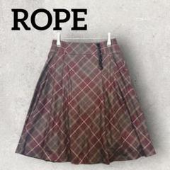 ROPE ロペ スカート チェック柄 ボックススカート ブルベ (7)ボルドー系