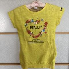 イエロー 花柄ハートプリント チュニック130