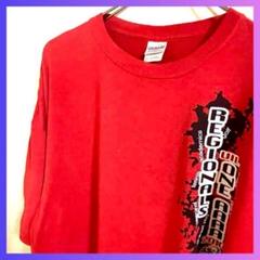 10s〜 ギルダンGILDAN Tシャツ　デカロゴ　レッド　2XL メンズ　古着
