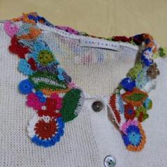 クラフトヒロ綿100% 刺繍えりカーディガン クラフトヒロ綿100% 刺繍えりカーディガン - メルカリ