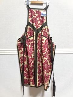 イヴサンローラン ロゴ刺繍エプロン バイカラー レッド ブラック イヴサンローラン ロゴ刺繍エプロン バイカラー レッド ブラック