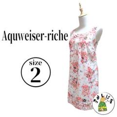 Apuweiser-riche【F】花柄 ノースリーブワンピース シルキー生地