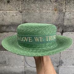 希少 当時物 MOSCHINO In Love We Trust ストローハット