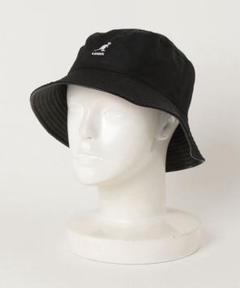 【美品】KANGOL ブラックレザー/ナイロン バケットハット　リバーシブルのサムネイル