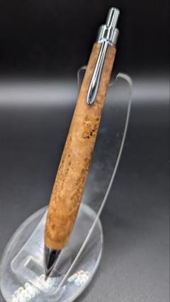 344ペン工房翌檜 オリーブウッド 瘤杢 木軸シャーペン ボールペン 