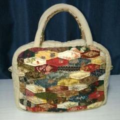 パッチワーク ミニボストンバッグ ハンドメイド