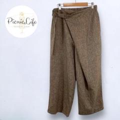 美品❤【Se-simte】ラップワイドシルエットスラックス イージーパンツ L