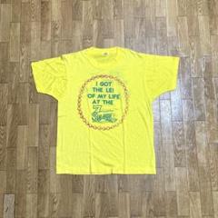 80s USA製 Tシャツ 7SEAS tiki Tシャツ 黄色 L ティキ