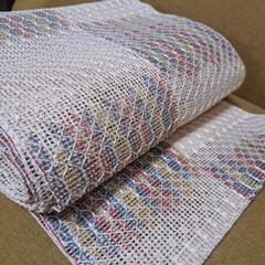 『 逸品 』上質な名古屋帯　未使用 リサイクル名古屋帯 未使用品 紺 綿 八寸名古屋帯 洋花 縞 全通