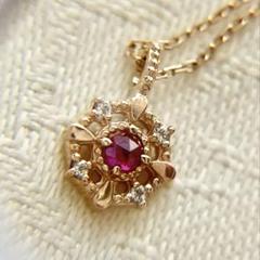 よっし❣️k10PG ローズカット ルビー ネックレス よっし様専用❣️k10PG ローズカット ルビー ネックレス - メルカリ