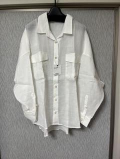 新品　room903 AMLILE アムリル　パールボタン　麻シャツ