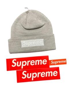 ●新品 Supreme New Era Box Logo Beanie Grey