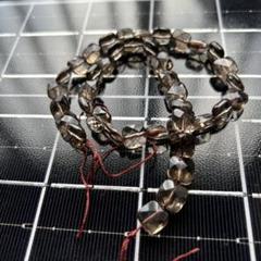 スモーキークォーツ 多面体ビーズ 玉 約40個