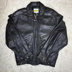 【美品 希少】INTERMEZZO レザージャケット L ゆったり 黒 着丈88 美品 希少】INTERMEZZO レザージャケット L ゆったり 黒 着丈88