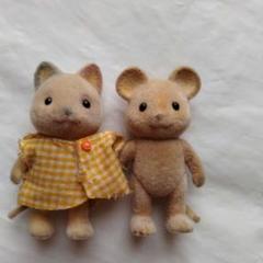 シルバニアファミリー 猫どんぐりねずみのおとうさんとミケネコ人形