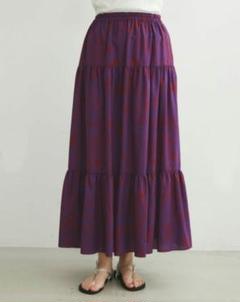 TRADITIONAL WEATHERWEAR リーフプリントティアードスカート TRADITIONAL WEATHERWEAR リーフプリントティアードスカート