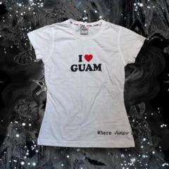 I LOVE GUAM フィリピン製 00s 平成ギャルy2k チビT ピチT