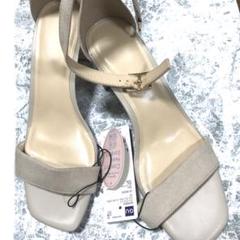 新品✨Lサイズ　GＵベージュ アンクルストラップ 低反発サンダル