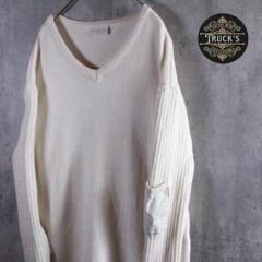 古着　ニット　軍物　イタリア製　生成り　SOVIE-T 白　ホワイト　ミリタリー