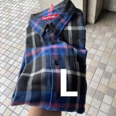 supreme Plaid Flannel Shirt ブルー　Lサイズのサムネイル