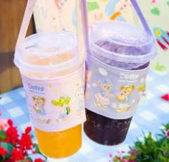 完売品　香港ディズニー限定ダッフィー＆フレンズ　ドリンクスリーブ　ピンク