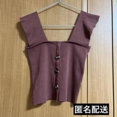 肩紐広めのビスチェ