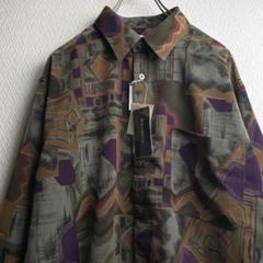 古着 レトロ シャツ 総柄 柄シャツ ガラシャツ 長袖