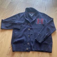 Tommy Hilfiger ネイビー カーディガン Hロゴ刺繍