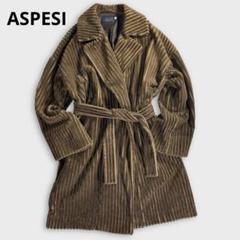 美品 アスペジ 太畝 コーデュロイ ガウンコート ジャケット ブラウン 美品 アスペジ 太畝 コーデュロイ ガウンコート ジャケット