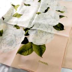 極美品！CHANEL スカーフ カメリア 花柄 シルク ピンクベージュ 大判 - メルカリ
