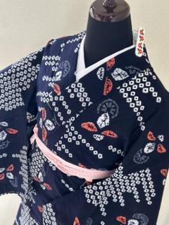 有松鳴海絞り　浴衣　伝統工芸　吉祥花文　✨未使用保管品