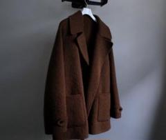 未使用級✨定価10万円＊YLEVE イレーヴ ロングダッフルコート M SHIPS別注】INVERTERE: ウールヘリンボーン ロング ダッフル