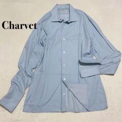 Charvet シャルベ◇ワイシャツ ストライプ ブルー フランス製 コットン